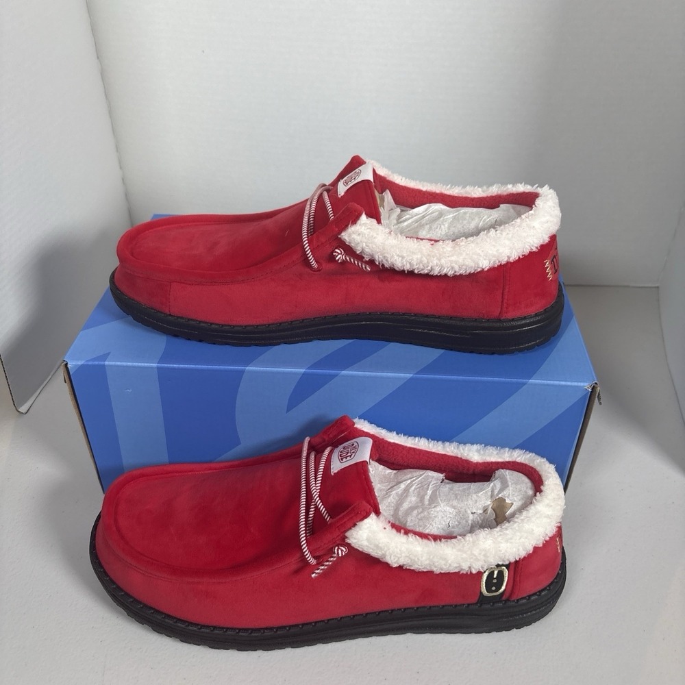 Hey Dude Wally Santa Claus Red Christmas Slip On Casual Shoes Size Men's 13 NIB